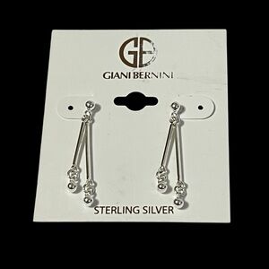 Giani Bernini Sterling Silver Polished Bar Dangle Earrings 1.25” Drop